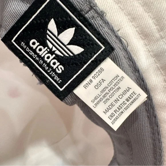 Adidas White Bucket Hat with Colorful Trefoil Embroidered Logos - Picture 7 of 8